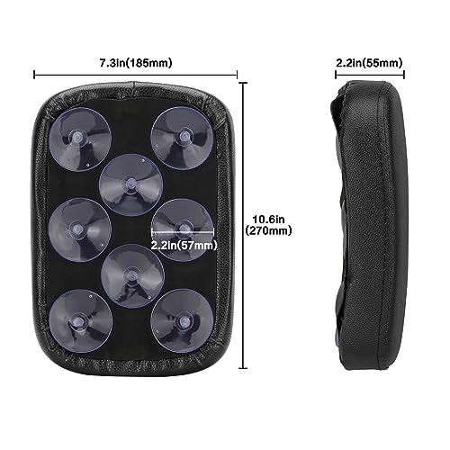 Motorcycle Rectangular Passenger Pad Seat Rear Leather Pillion Cushion 8 Suction Cup Compatible with Harley Dyna Sportster XL 883 1200 Chopper Custom - style: 8 Suction Cup-Black