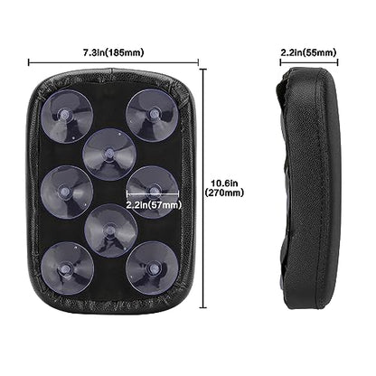 Motorcycle Rectangular Passenger Pad Seat Rear Leather Pillion Cushion 8 Suction Cup Compatible with Harley Dyna Sportster XL 883 1200 Chopper Custom - style: 8 Suction Cup-Black