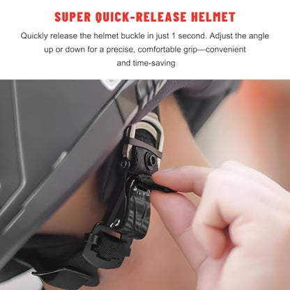 Sun Walker Helmet Quick Release Buckle Kit, Motorcycle Helmet Pull Lock for Chin Strap Up to 1", Bicycle Ratcheted Buckle Set (Black) - color: Black