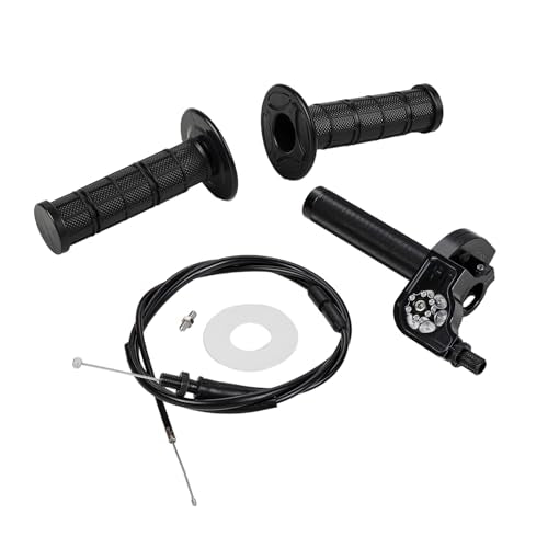 Motorcycle Twist Throttle 7/8" 22mm with Handle Grip Throttle Cable CNC Assembly Universal for CRF KLX SSR TTR DRZ CT200U 125 150 200 250cc Dirt Pit Bike ATV Mini Bike Black - color: black