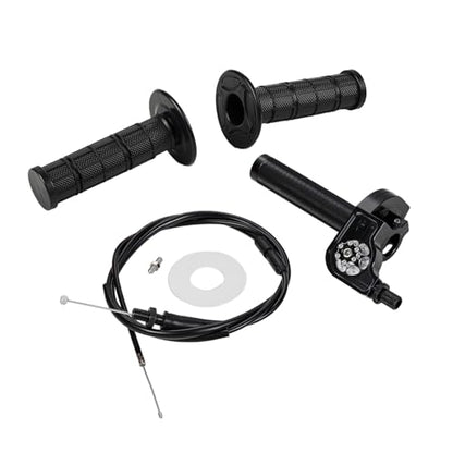 Motorcycle Twist Throttle 7/8" 22mm with Handle Grip Throttle Cable CNC Assembly Universal for CRF KLX SSR TTR DRZ CT200U 125 150 200 250cc Dirt Pit Bike ATV Mini Bike Black - color: black