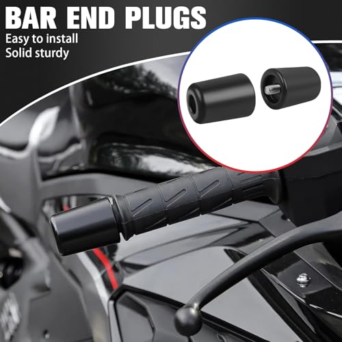 Motorcycle Handle Bar End Grips Plug Weights Hand Grips Plug Caps Replacement for Kawasaki ER6N NINJA650 Ninja 650 2009-2016 ZX14R 2010-2022 KLR650 2010-2018 Vulcan S 650 2016-2024