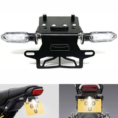 Grom Fender Eliminator Kit Compatible with Grom Tail Tidy 2022 2023 2024 MSX125 License Plate Holder Bracket with Rear Turn Signals & LED License Plate Light (Clear) - color: Clear