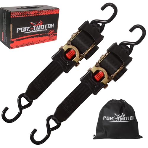 2 Pack Retractable Ratchet Straps (2"" × 10'), 3000LBS Break Strength Ratchet Tie Down Straps Heavy Duty Auto Retracting Ratchet Straps for Motorcycle, Trailers, Boats, ATVs, UTVs - style: 2in x 10ft (Pack of 2)