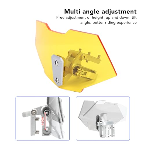 Motorcycle Windshield, Adjustable Windshield Extender, Acrylic Heightened Clip On Wind Deflector Windscreen Extension for Motorbike (Yellow) - size: Yellow