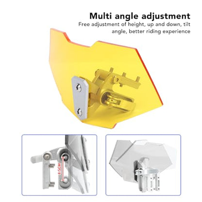 Motorcycle Windscreeb Extension, Wind Deflector Windscreen Extension for Motorbike, Windscreeb Acrylic Heightened Adjustable Clip On (Yellow) - size: Yellow
