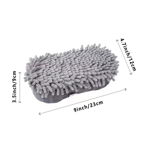 2 Pack Microfiber Car Wash Sponge Chenille Non-Scratch for Wax Sealant Conditioner Application Car Detailing, Compatible with Cars Trucks Motorcycles Essential Auto Cleaning Washing Kit Supplies