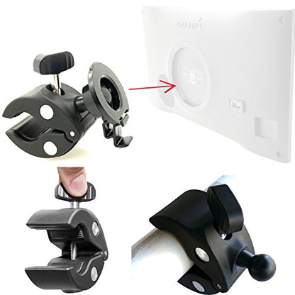 Heavy Duty Bike Motorcycle Clamp Mount Holder for Garmin DriveSmart 5 5LMT EX 50 51 51EX 55 55 55 60 60LMT 61 61 61 65 65LMT 7 7LMT 7LMT-S 70 70LMT 71 71EX GPS