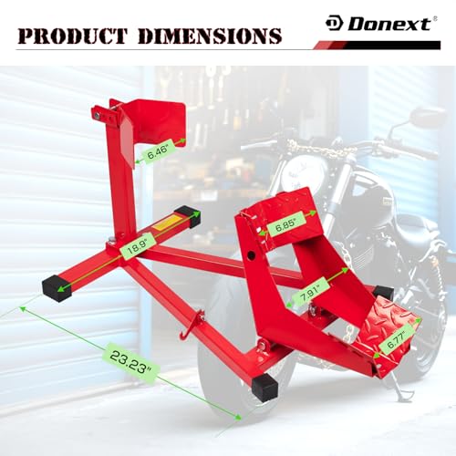 Motorcycle Front Tire Chock, Adjustable Motorcycle Wheel Chock, 1500 lbs Heavy Duty Wheel Stand for 17"- 21" Wheels, Motorbike Front Chock Trailer Stand(Red) - size: 1500lbs for 16"-21" Wheels（triangle）