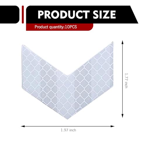 10 PCS Car Arrow Reflective Stickers, 1.97" x 1.81" Waterproof Safety Tapes, High Visibility Night Caution Warning Reflective Stickers, Universal for Most Cars (White) - color: White