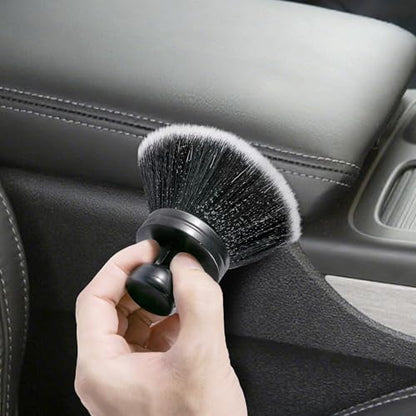BABYSHEEP Ultra Soft Bristles Detailing Brush -Synthetic Brush, Car Detail Brush, 5.0 Inch Diameter Covers Large Area Inside or Outside Vehicles (Black-Grey) - color: Black-grey