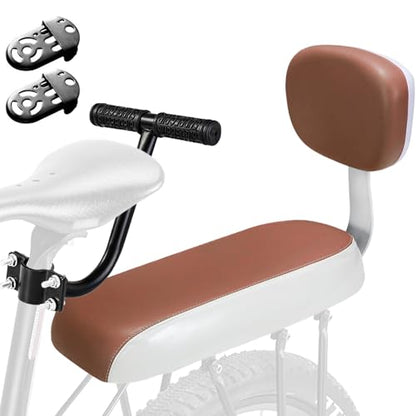 TOPCABIN Bicycle Manned Cushion Mountain Bike Back Shelf Seat Cushion Manned Comfortable Saddle Children Back Seat - color: Brown-Armsrest&Backrest