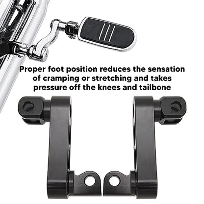 Motorcycle Foot Peg Adjustable Passenger Footpegs Highway Bracket, 360° Rotating Foot Peg Extensions Passenger Highway Peg Clamp Bracket, Sturdy Rustproof Aluminum Foot Peg