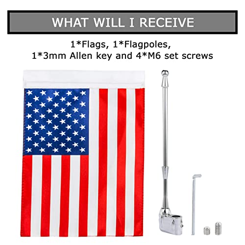 PSLER Motocycle Aluminum Rear Side Mount Luggage Rack Antenna Vertical Flag Pole for GL1800 Goldwing All Years (United States)