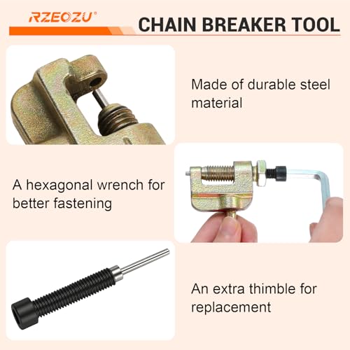 06B 06C 35 Chain Breaker Tool Motorcycle Chain Breaker Replacement for #35 T8F Roller Chain Mini Bike Go Kart Cart ATV Dirt Bike Scooter Quad Bicycle Mountain Electric Bike Parts (3mm Pin)