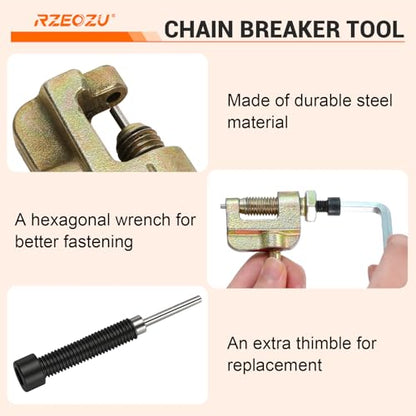 06B 06C 35 Chain Breaker Tool Motorcycle Chain Breaker Replacement for #35 T8F Roller Chain Mini Bike Go Kart Cart ATV Dirt Bike Scooter Quad Bicycle Mountain Electric Bike Parts (3mm Pin)