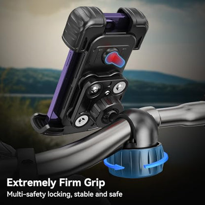 aceyoon Bike Cell Phone Holder, Phone Holder for Motorcycle, Scooter Phone Clip Suitable for 0.59''-1.18'' Handlebars for iPhone Air 17 Pro Max,16 15 Pro Max, More 4.7 to 6.8" Smartphones