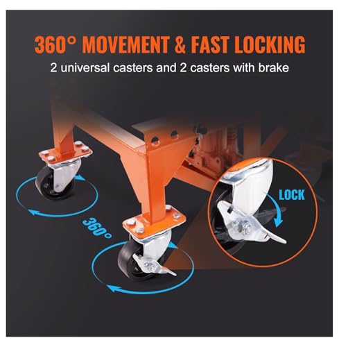 Motorcycle Lift Table Hydraulic, 350 LBS Scissor Jack, ATV Dirt Bike Lift Stand - Wide Deck, 4 Wheels, Foot Pedal Operated
