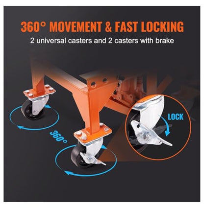 Motorcycle Lift Table Hydraulic, 350 LBS Scissor Jack, ATV Dirt Bike Lift Stand - Wide Deck, 4 Wheels, Foot Pedal Operated