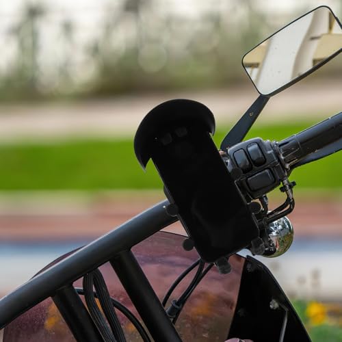 Healeved Motorcycle Phone Holder with Anti-Vibration Shock Absorber, Detachable Bike Handlebar Mount for Navigation and Camera Use, Secure Cellphone Bracket for Motorbike Riders