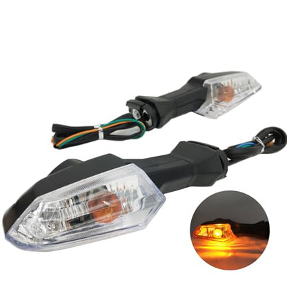 Motorcycle Turn Signal Indicator Light Blinker Blub Lamp Compatible With KAWASAKI Z250 Z300 Z750 Z800 Z1000 Versys 650/1000 For Ninja 250 300 400 650 ER-6F ER-6N (Clear) - color: Clear