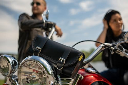 Dowco Willie & Max 58232-20 Braided Series: Synthetic Leather Motorcycle Tool Pouch, Black, Universal Fit