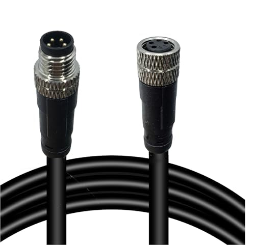 M8 4-Pin Male to Female Connector Cable, A-Coded Straight Circular Industrial Molded Cable, IP67 Waterproof Unshielded PVC Wire, 30V 3A AC/DC, AWG24 - size: 2m, style: 4pin