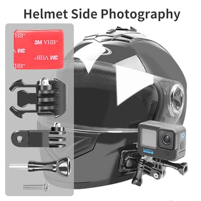 KIPYE Helmet Mount for GoPro Helmet Side Mount Top Mount Kit for Gopro Camera Hero 11/10/9/8/7/(2018)/6/5 Black,DJI Osmo Action 4/3/2,Insta360 ONE R,AKASO/Campark/YI and More