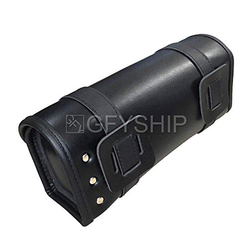 Motorcycle Fork Bag Waterproof Motorbike Tool Bag Handlebar Bag PU Leather Saddlebag Front Rear Storage Tool Pouch