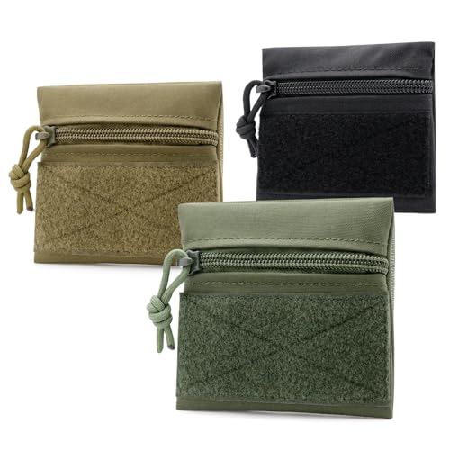 Qavctw 3 Pack Tool Pouch Zipper Bag Tactical Utility Pouches with Hook and Loop Multipurpose Storage Organizer Tool Pouches - size: S:3.94×4.13in