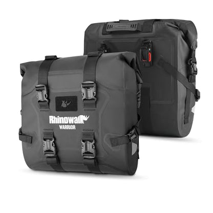 Rhinowalk Motorcycle Saddlebag Waterproof Luggage Bag Quick Release Motorcycle Side Bag 24L*2 Fits Most Adventure and Sports Bike Motorbike Racks (Black, 2 pcs) - size: 2 pcs