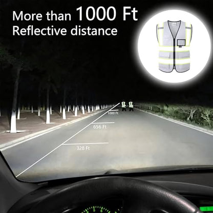 Safety Vest for Men Women Reflective Construction Vest - color: White, size: Medium