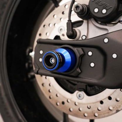 Compatible with MT07 MT 07 MT-07 FZ07 2014-2024 2025 2026 Motorcycle Rear Wheel Axle Crash Protector Swingarm Spools Slider Stand Screws Accessories (Blue) - color: Blue