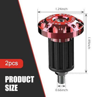 2 PCS Universal Motorcycle Bar End Plug, Shockproof Handlebar End Caps, 7/8" Aluminum Alloy Handlebar Grip End Caps Replacement, for Most Motorcycles (Red) - color: Red