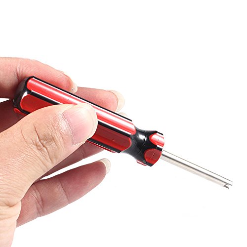 iayokocc Tire Valve Stem Removal Tool, Valve Stem Core Remover Tire Inflating Valve Install Tool Repair Tool, Universal Motorcycle Car Truck Bike Valve Stem Screwdriver(Red)