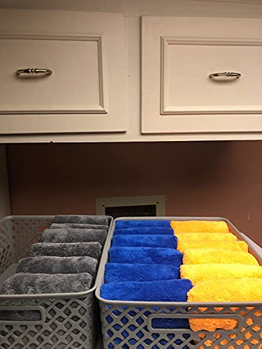 SOFTBATFY Plush Edgeless Microfiber Towel for Car, Soft Drying Wash Detailing Buffing Polishing Towel, 500 GSM 6Pack 16 x 16inches (Orange, 6Pack) - color: Orange