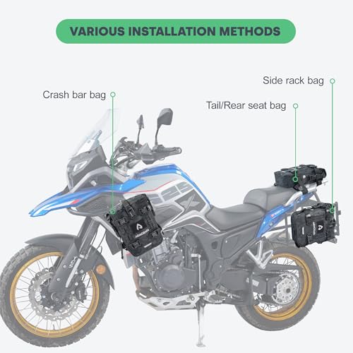 Motorcycle Crash Bar Bag Waterproof Storage Capacity 6L/8L Bumper pack Fender pouch Universal motor kit bags (6L Black Camo) - color: 6L Black Came