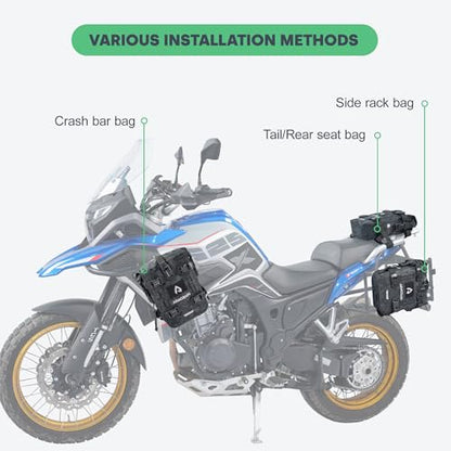 Motorcycle Crash Bar Bag Waterproof Storage Capacity 6L/8L Bumper pack Fender pouch Universal motor kit bags (6L Black Camo) - color: 6L Black Came