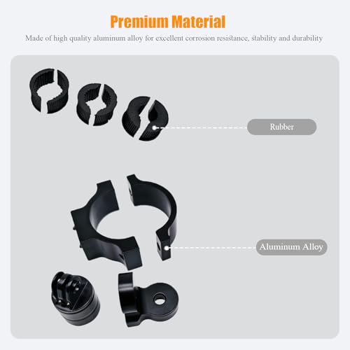 Adjustable UTV ATV Roll Cage Camera Mount Clamp for Insta360 Gopro Hero, Fits 1'' 1.5'' 1.75'' 2'' Tube Roll Bar, Action Camera Mount Holder for Polaris Ranger RZR Can-Am Maverick