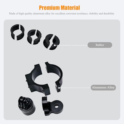 Adjustable UTV ATV Roll Cage Camera Mount Clamp for Insta360 Gopro Hero, Fits 1'' 1.5'' 1.75'' 2'' Tube Roll Bar, Action Camera Mount Holder for Polaris Ranger RZR Can-Am Maverick