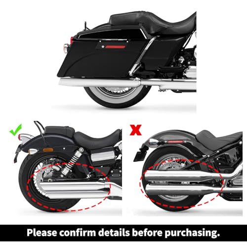 TCMT Hard Saddlebags Trunk W/ 6x9 Speaker Lid Latch Key & Liners Carpet Insert Fits For Harley Touring Models CVO Road Glide Road King Street Glide Electra Glide Ultra Classic 1994-2013 - color: Vivid Black Black Latches(6x9 Dual Speaker Lid)