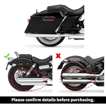 TCMT Hard Saddlebags Trunk W/ 6x9 Speaker Lid Latch Key & Liners Carpet Insert Fits For Harley Touring Models CVO Road Glide Road King Street Glide Electra Glide Ultra Classic 1994-2013 - color: Vivid Black Black Latches(6x9 Dual Speaker Lid)