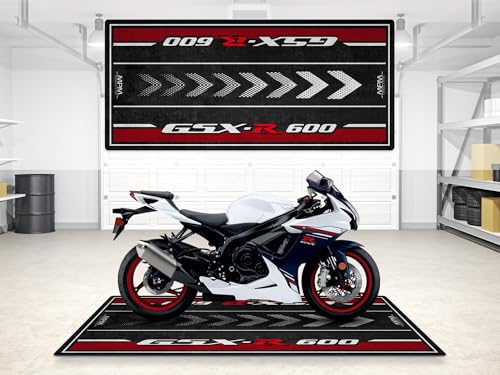 MPM Motorcycle Mat for GSX-R600 Washable Non-Slip Oil & Water Resistant Parking Pitmat for Garage, Showroom, Workshop Use | Pearl Brilliant White - Size 2: 102 x 47/260 x 120 cm - color: Pearl Brilliant White, size: Size 2: 102 x 47 "/ 260 x 120 cm