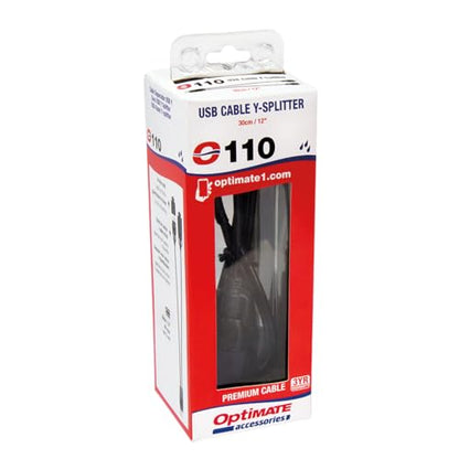 Optimate USB Cable O-110, USB Y-Splitter, with Weatherproof Connection System