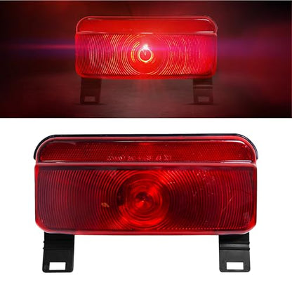 Command Electronics OEM 12V Incandescent RV & Trailer Tail Light with License Plate Bracket - Made in USA - Brake Light with Built-in Reflector - Hardware & Connectors Included | Black Trim (1 Pack) - size: 1 Pack, style: With Plate Holder