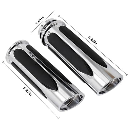 Electronic Throttle Control Grips, Replacement for Harley Davidson Touring, Softail, Dyna Models (Road Glide, Street Glide, Road King, Electra Glide, Fat Boy) - color: Silver