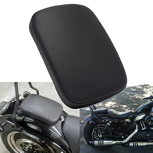 Motorcycle Leather Pillion Pad 6 Suction Cup Rear Passenger Seat for Harley Cruiser Chopper Custom Bikes