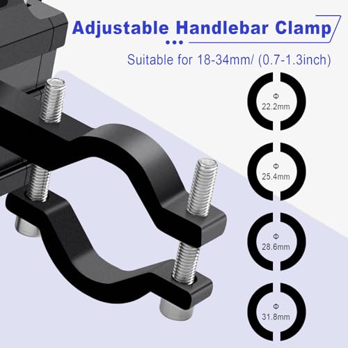NineLeaf 4Pcs Bike Phone Mount Holder, Aluminum Motorcycle Phone Mount, Bicycle Handlebar Cell Phone Mount Rotatable for Exercise Bike Ebike Scooter Camera Friendly Suitable for 2.2"-3.7" Phones - color: 4PK