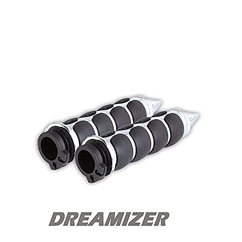 DREAMIZER 25.4MM Motorcycle Handlebar Grips 1 inch Compatible with Honda Shadow Spirit 750 Valkyrie Fury VTX1300 VTX1800 VT400 VT750 VT1100 - Smooth - style: Piont-chrome