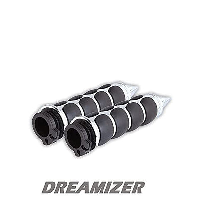 DREAMIZER 25.4MM Motorcycle Handlebar Grips 1 inch Compatible with Honda Shadow Spirit 750 Valkyrie Fury VTX1300 VTX1800 VT400 VT750 VT1100 - Smooth - style: Piont-chrome